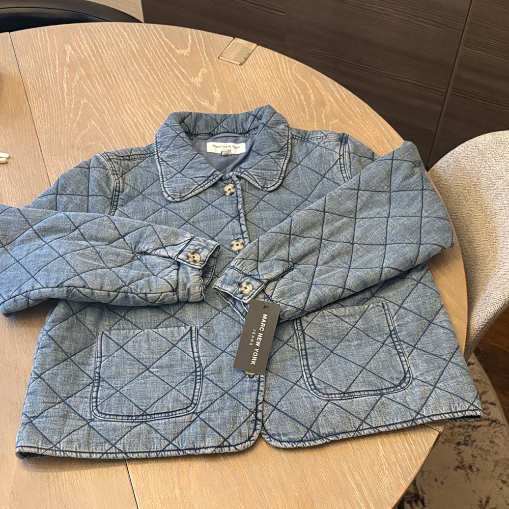Marc New York' Quilted Denim Jacket - Blue